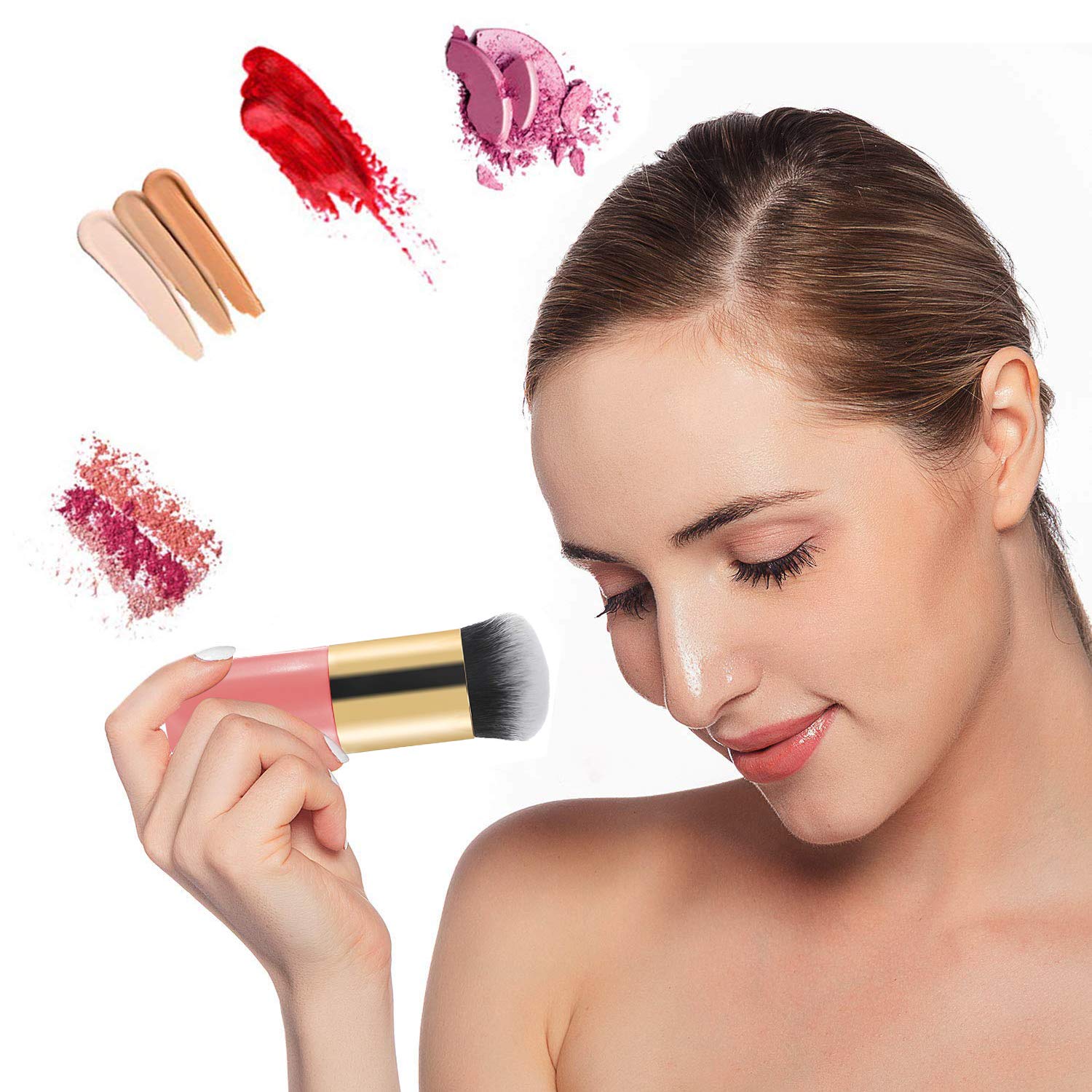 The All-in-One Foundation Brush | Chubby Kabuki for Liquid, Cream & Flawless Powder Makeup