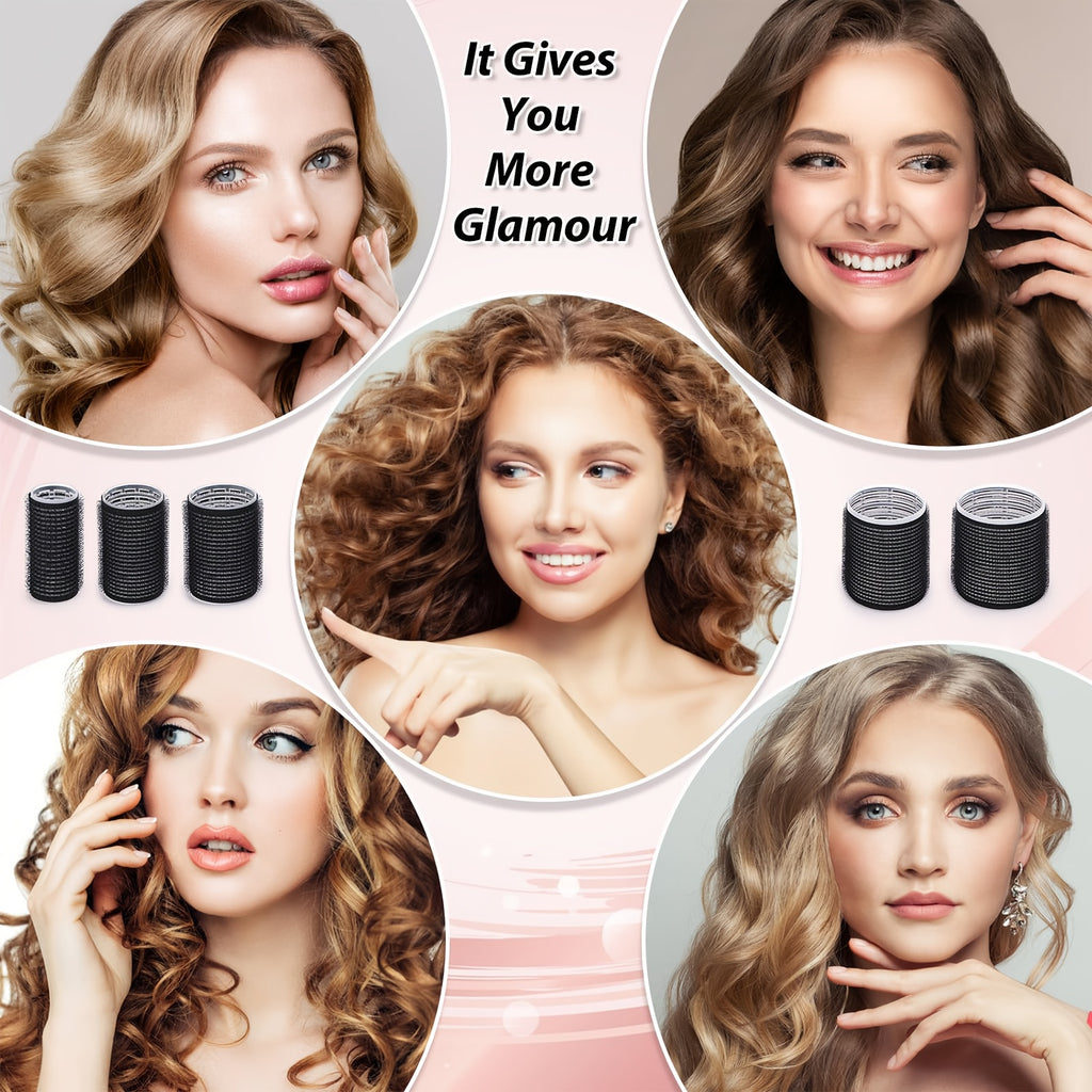 12Pcs VELCRO Self-Grip Hair Rollers for Heatless Curls.