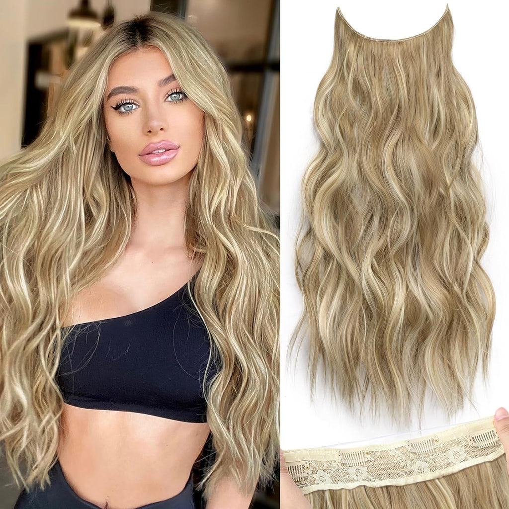 KooKaStyle Invisible Wire Hair Extensions | Adjustable, Undetectable Weft for Volume & Length