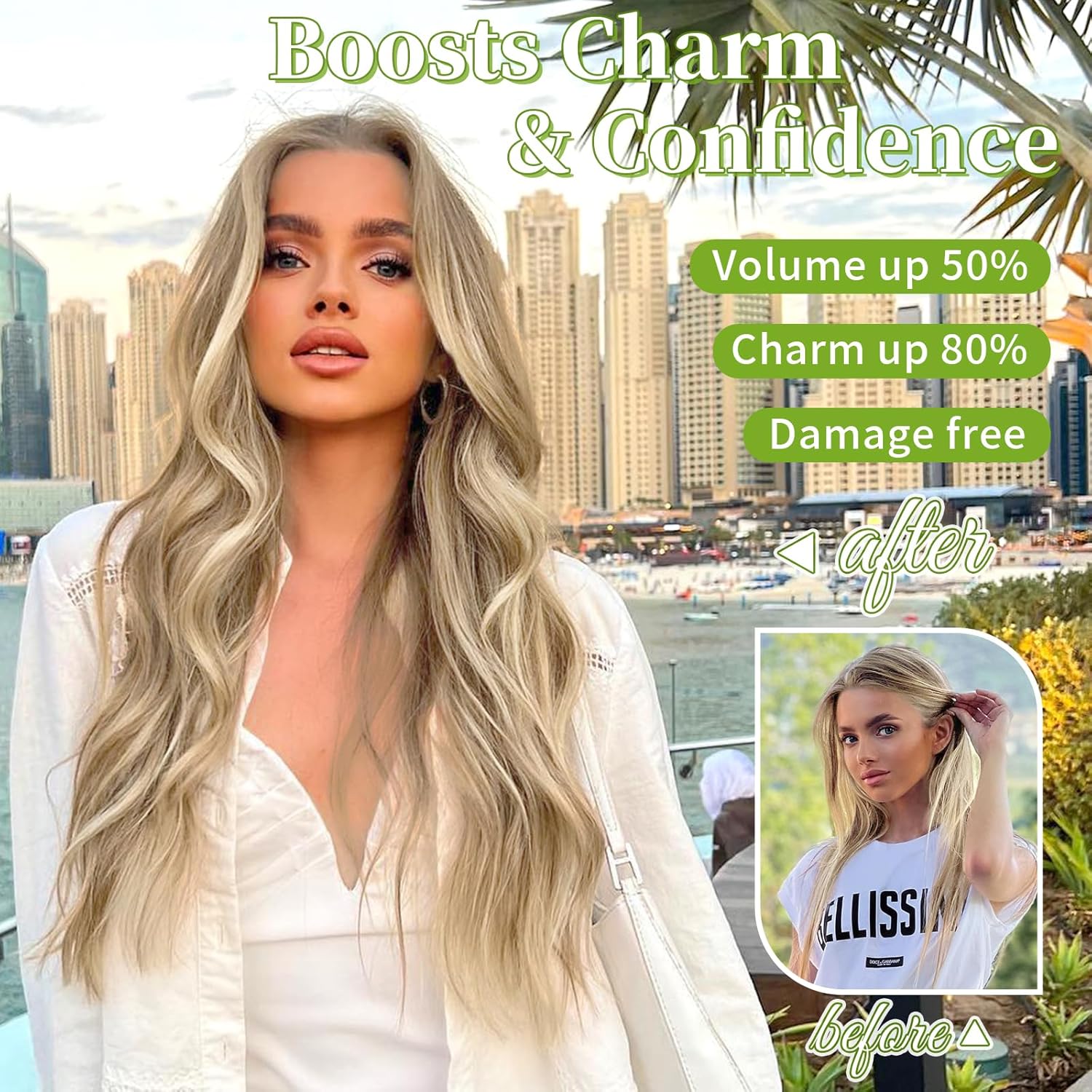 KooKaStyle Invisible Wire Hair Extensions | Adjustable, Undetectable Weft for Volume & Length