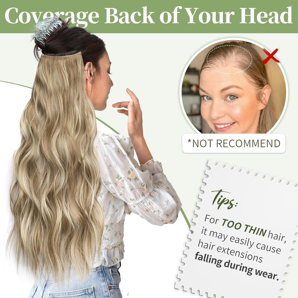 KooKaStyle Invisible Wire Hair Extensions | Adjustable, Undetectable Weft for Volume & Length