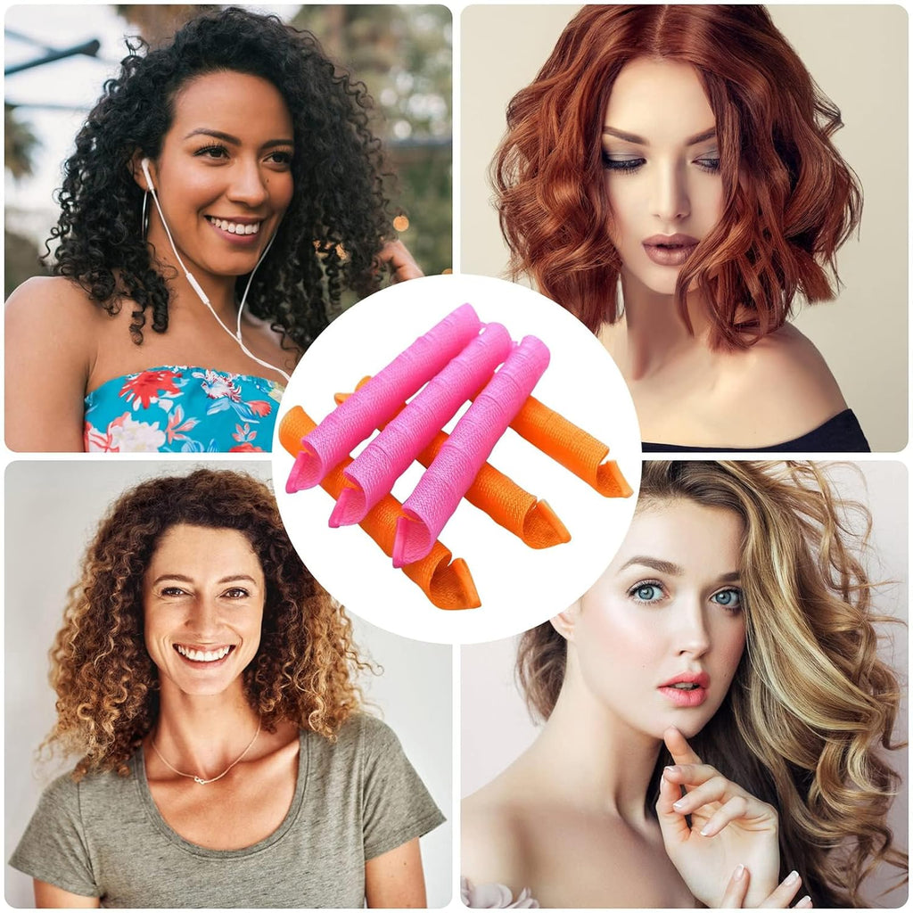 Heatless Waves Hair Curler Set - No Heat Damage Curling Ribbon with 2 Sizes of Styling Hooks for Defined, Beachy Waves
