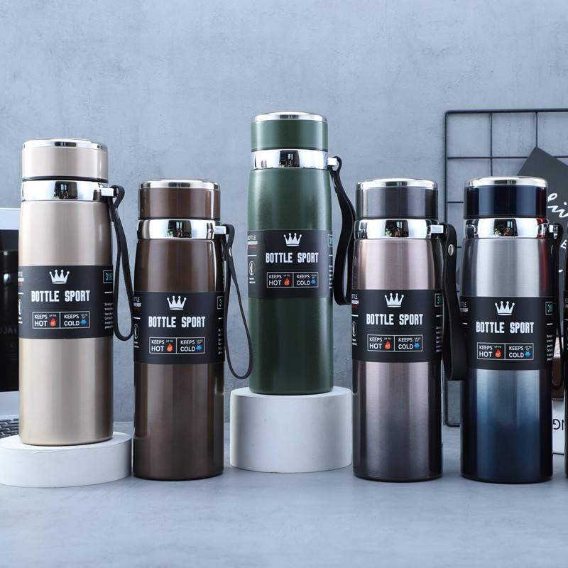 1L 316 Stainless Steel Thermos Bottle Large Capacity Portable Double Wall Vacuum Insulated Sports Water Bottle