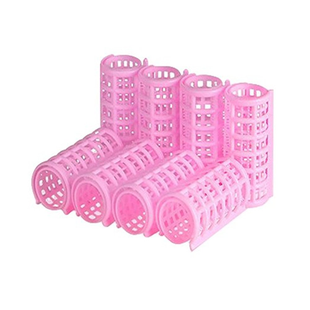 Pro Salon Plastic Hair Rollers Set - DIY Home Hair Styling Tools for Voluminous Curls & Waves | Heatless Curling Rods with Clips for Women