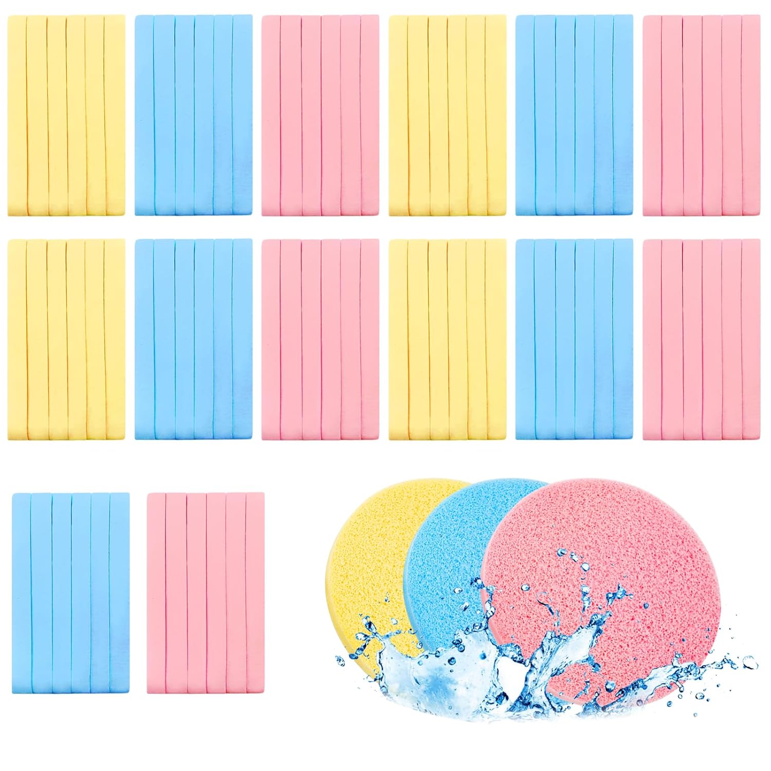 Compressed Facial Sponges (12-Pack) | Expandable Cleansing & Exfoliating Puffs | Travel-Friendly Skincare