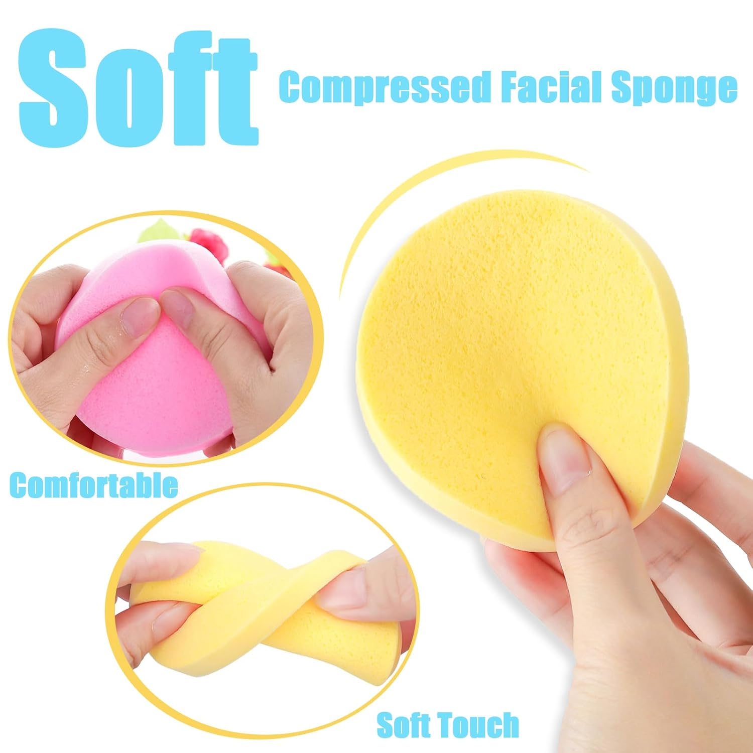 Compressed Facial Sponges (12-Pack) | Expandable Cleansing & Exfoliating Puffs | Travel-Friendly Skincare